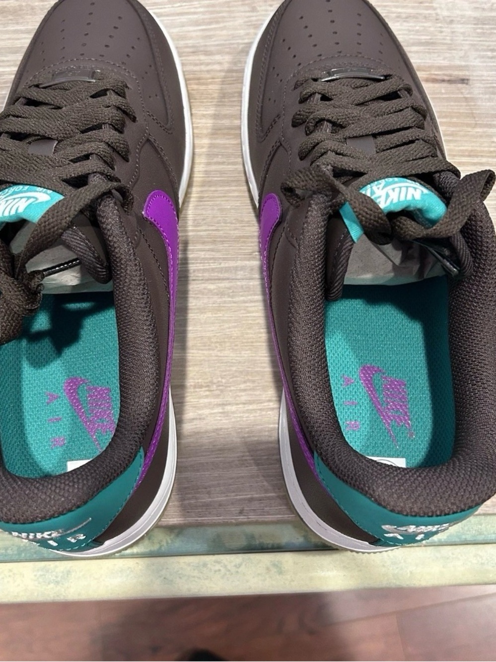 Nike Air Force 1 Low "Baroque Brown/Vivid Purple" ID# IM2368-237 Men’s 8.5 NWOB - Picture 7 of 11